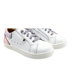 NEW OLDSOLES girls quest leather sneakers in snow/lilium/pink frost
